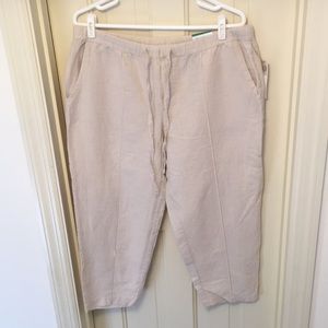 Liz Claiborne Linen Blend Khaki Capris NWT